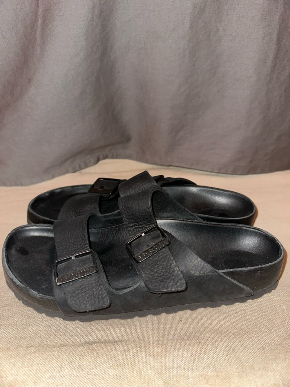 Birkenstock Black Two-Strap Slide Sandals